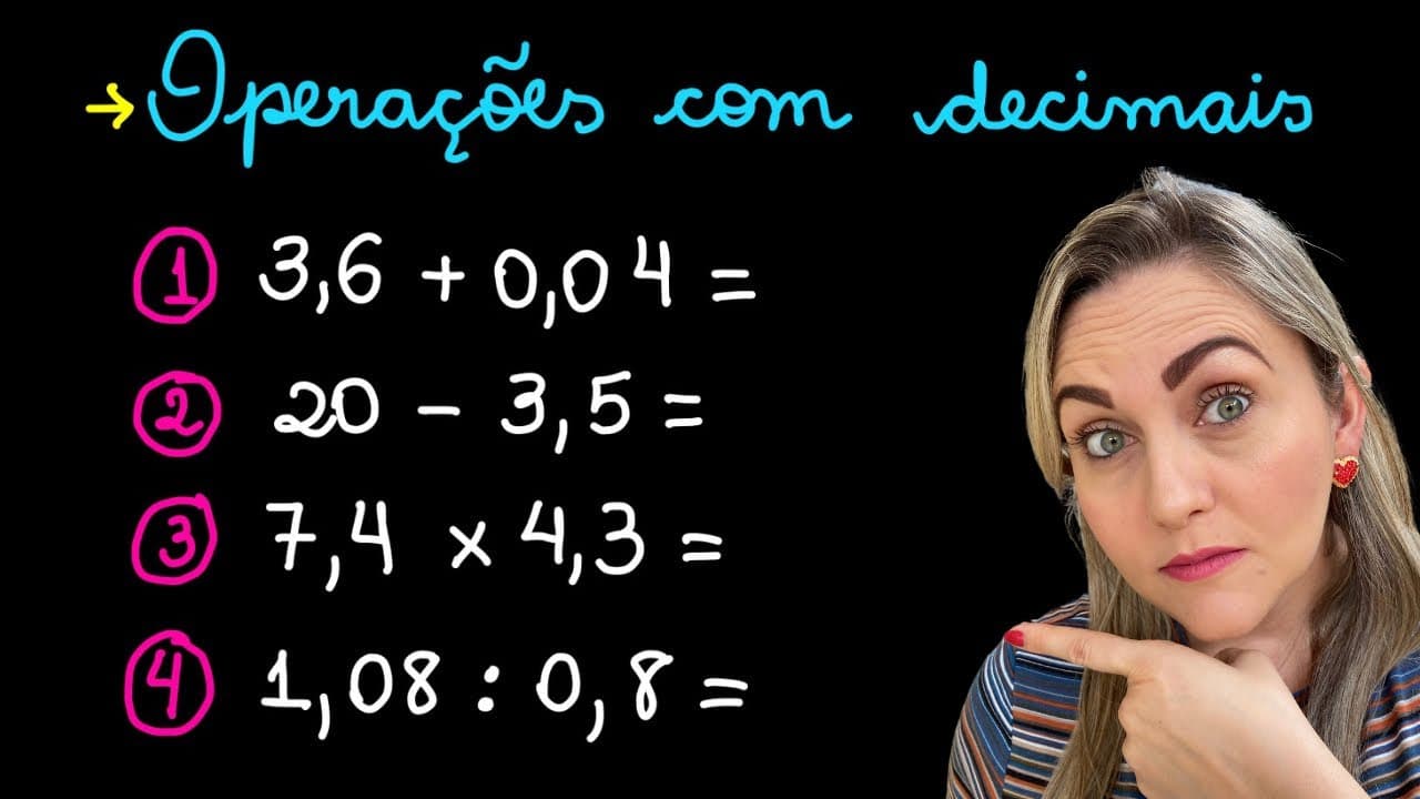 Thumbnail: OPERAÇÕES COM NÚMEROS DECIMAIS! EXPLICAÇÃO DE ADIÇÃO, SUBTRAÇÃO, MULTIPLICAÇÃO E DIVISÃO COM VÍRGULA