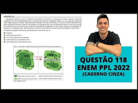 Thumbnail da aula: BIOLOGIA ENEM PPL 2022!"Atividades humanas como a construção de estradas e ferrovias..."