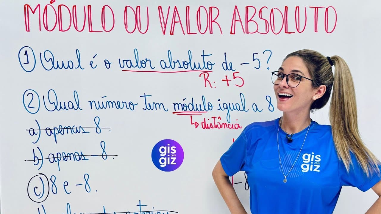 Thumbnail: Módulo ou Valor Absoluto: Exercícios Resolvidos Passo a Passo | Números Inteiros