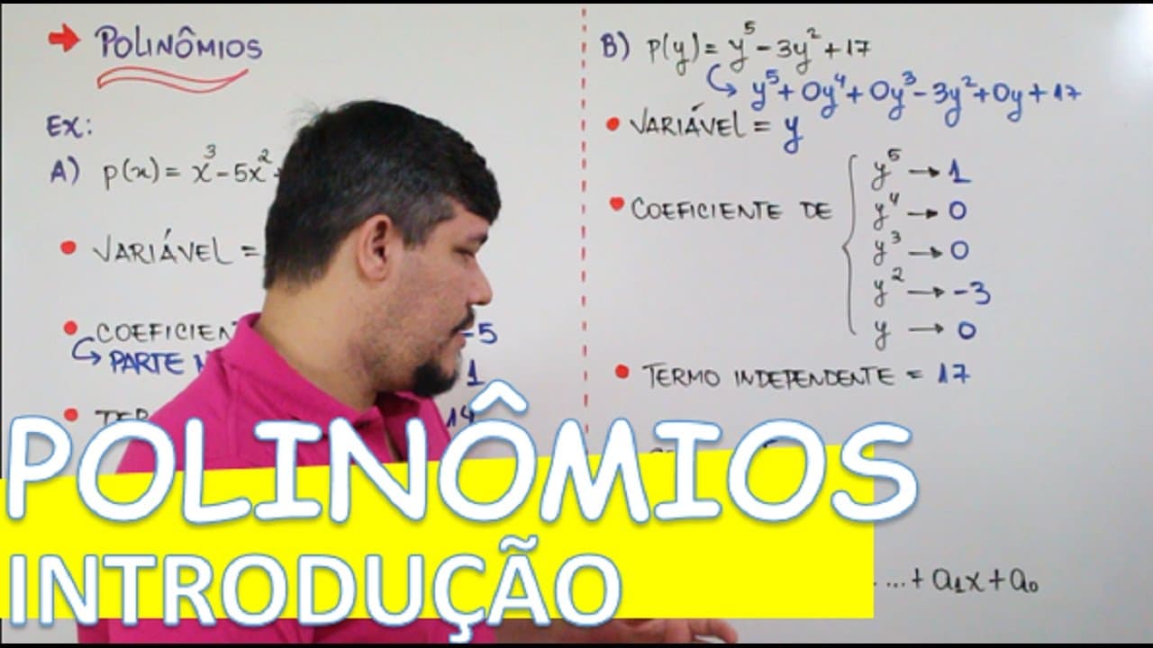 Thumbnail: POLINÔMIOS INTRODUÇÃO (DEFINIÇÃO, COEFICIENTES E GRAU) (1/12)