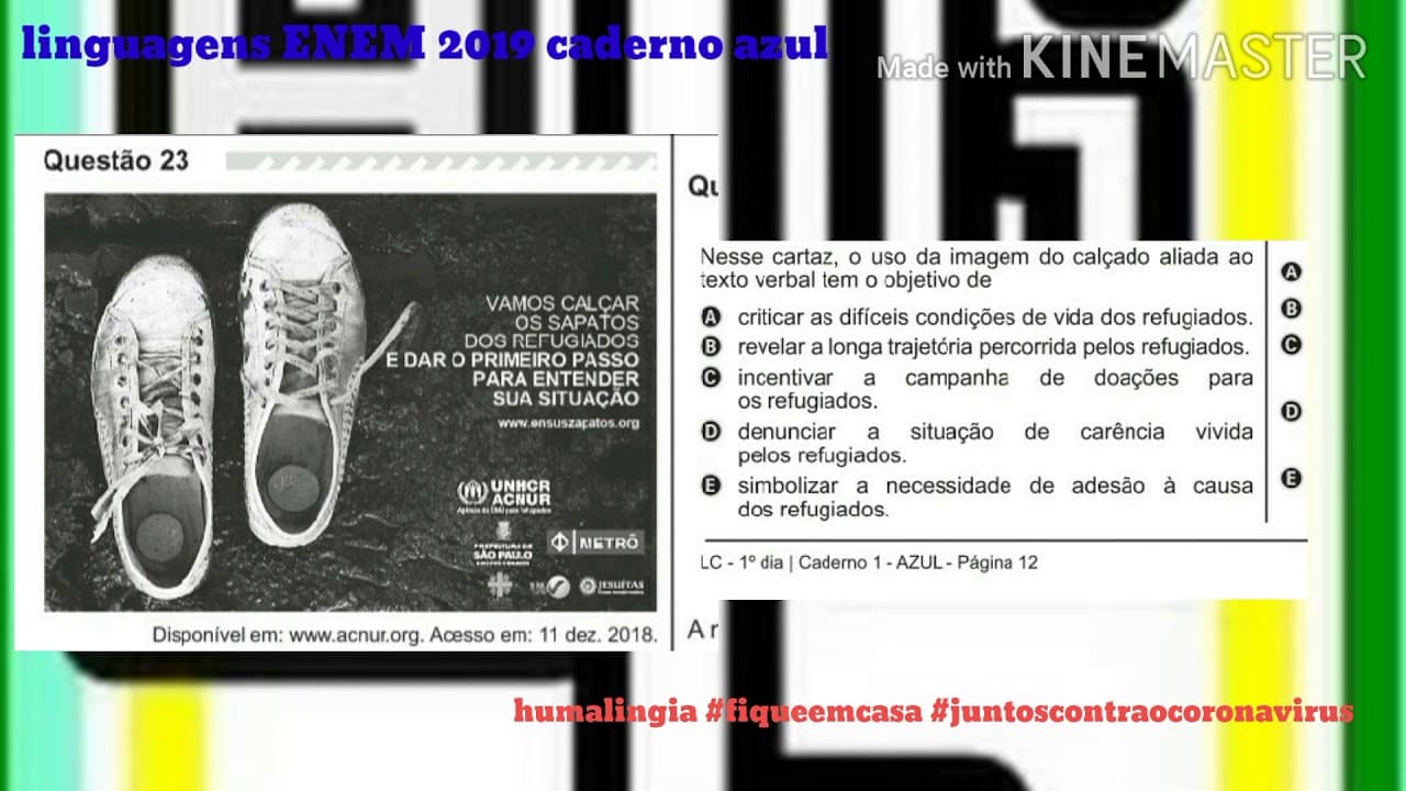 Thumbnail: Questão 23 ENEM 2019 caderno azul linguagens