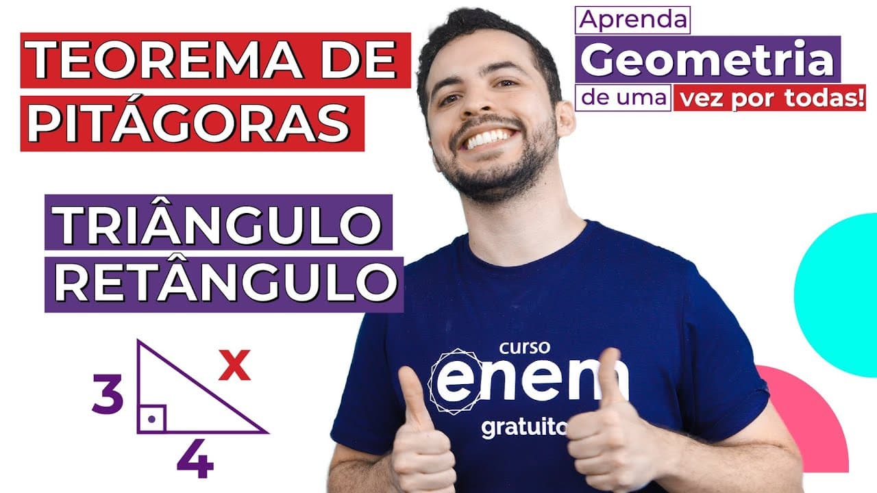 Thumbnail: TEOREMA DE PITÁGORAS: relações no triângulo retângulo | Geometria Básica | Lucas Borguezan