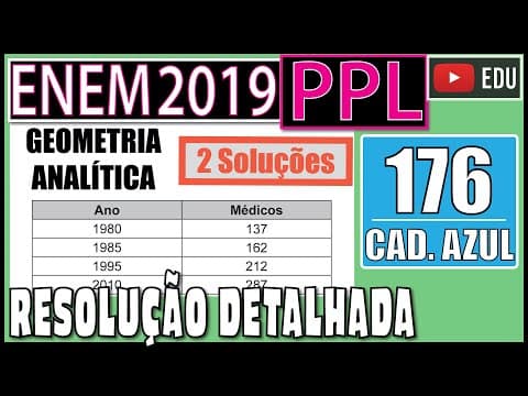 Thumbnail da aula: [ENEM 2019 PPL] 176 📘 GEOMETRIA ANALÍTICA Em um município foi realizado um levantamento relativo