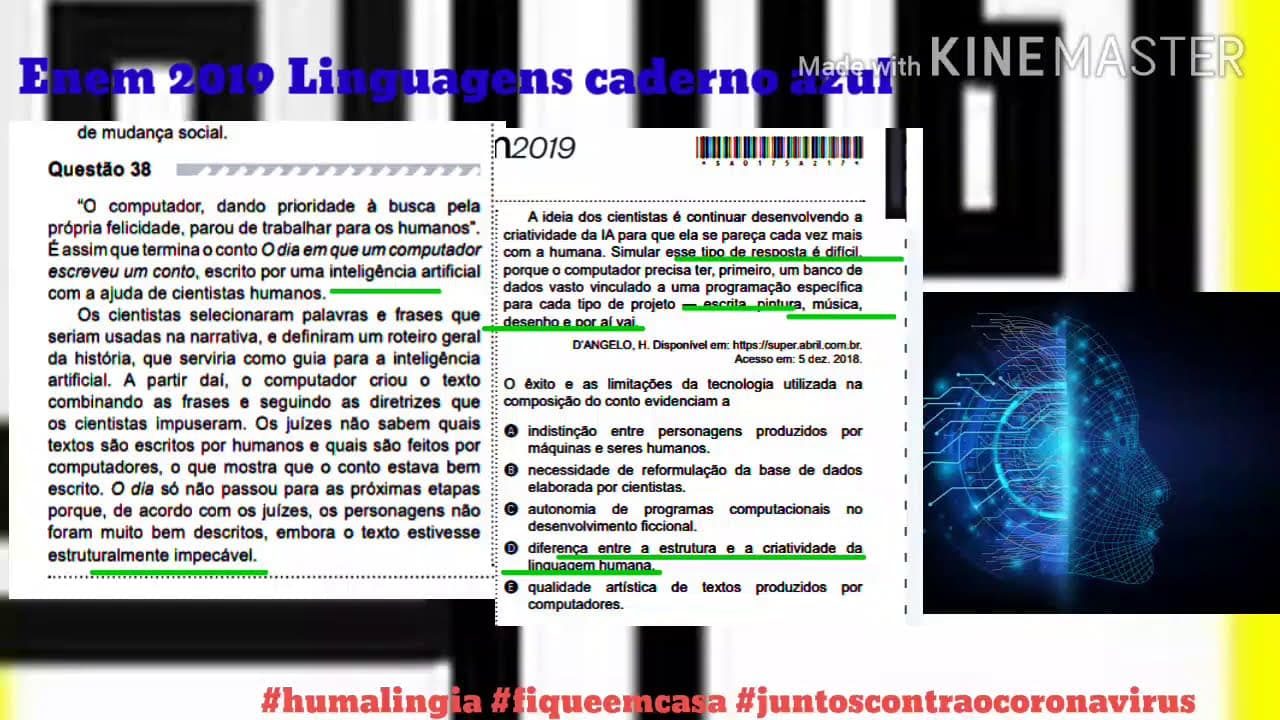 Thumbnail: Questão 38 Enem 2019 linguagens caderno azul