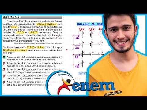 Thumbnail da aula: ENEM 2018 PPL - Baterias de lítio, utilizadas em dispositivos eletrônicos portáteis, são constituída