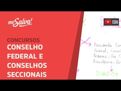 Thumbnail da aula: Me Salva! OABI02 - Conselho Federal e Conselhos Seccionais