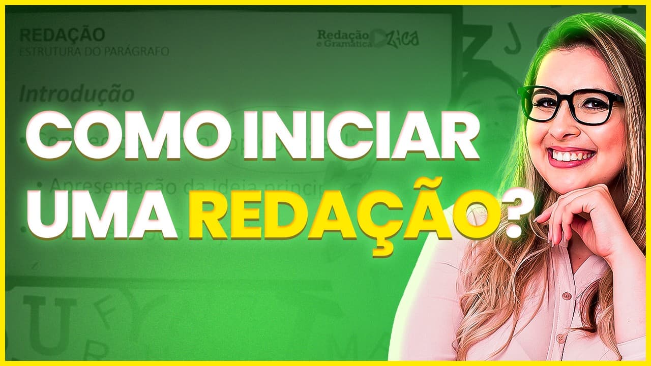 Thumbnail: ESTRUTURA E CARACTERÍSTICAS DE UMA REDAÇÃO - Professora Pamba