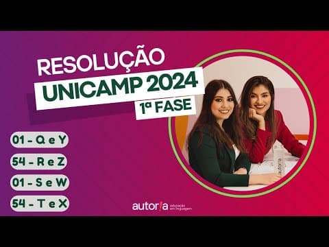 Thumbnail da aula: Resolução UNICAMP 2024 (1ª fase) - Autoria Linguagem - Questão 01 | Linguagens, prova V1
