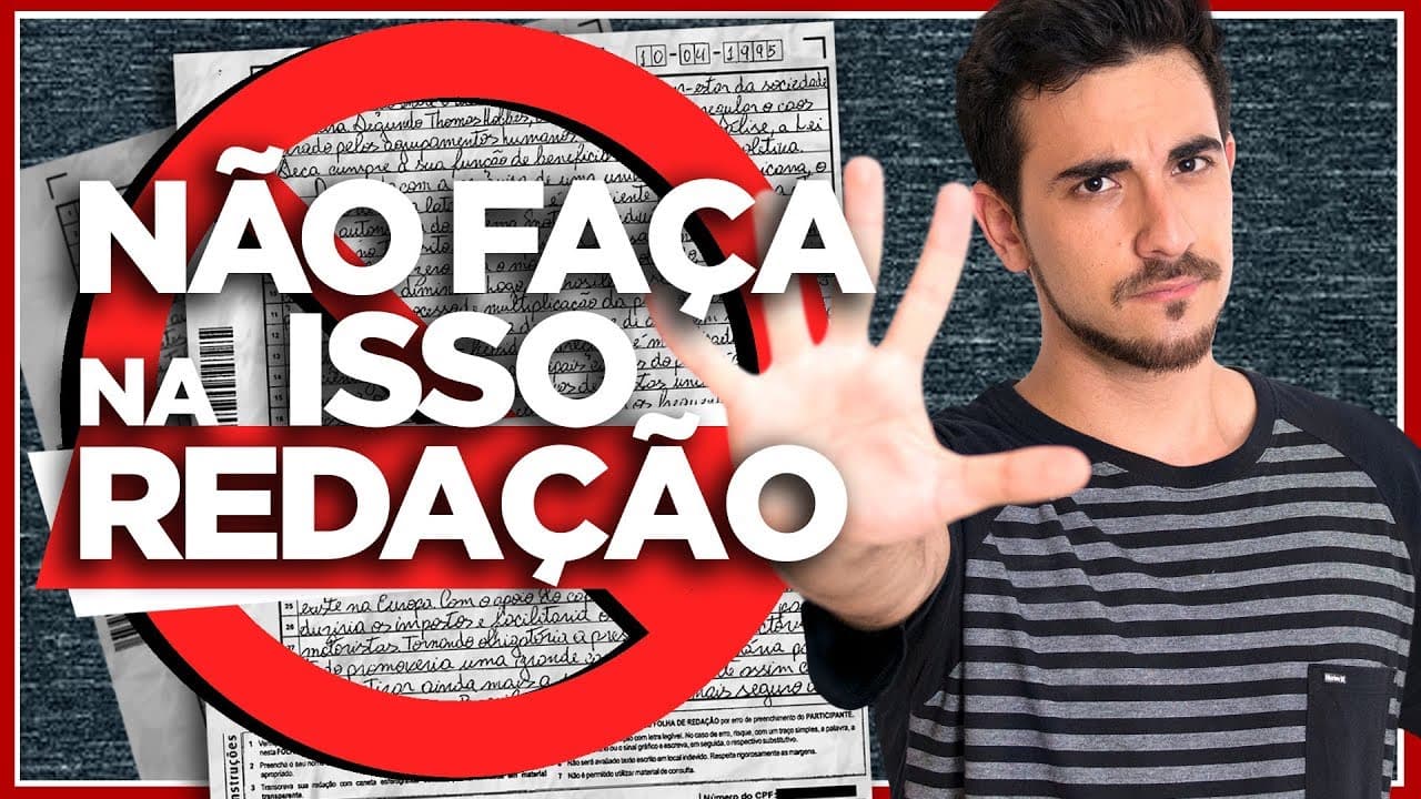 Thumbnail: Os 5 ERROS que as Pessoas mais Cometem na REDAÇÃO