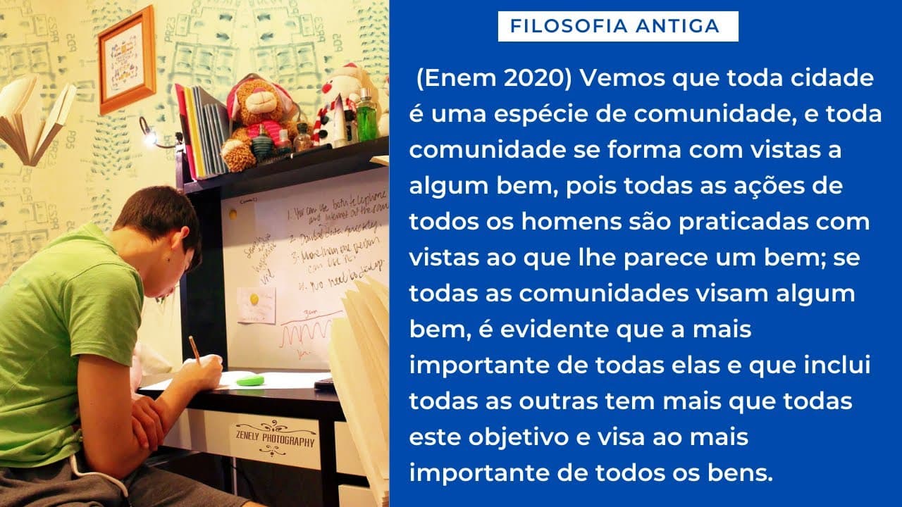 Thumbnail: 10. (Enem 2020) Vemos que toda cidade é uma espécie de comunidade, e toda comunidade se forma com