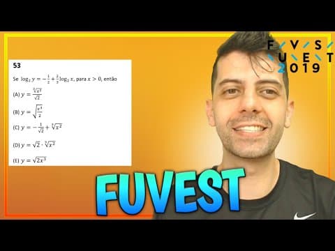 Thumbnail da aula: FUVEST 2019 - Q53 Mat - se log y=-1/2+2/3log x