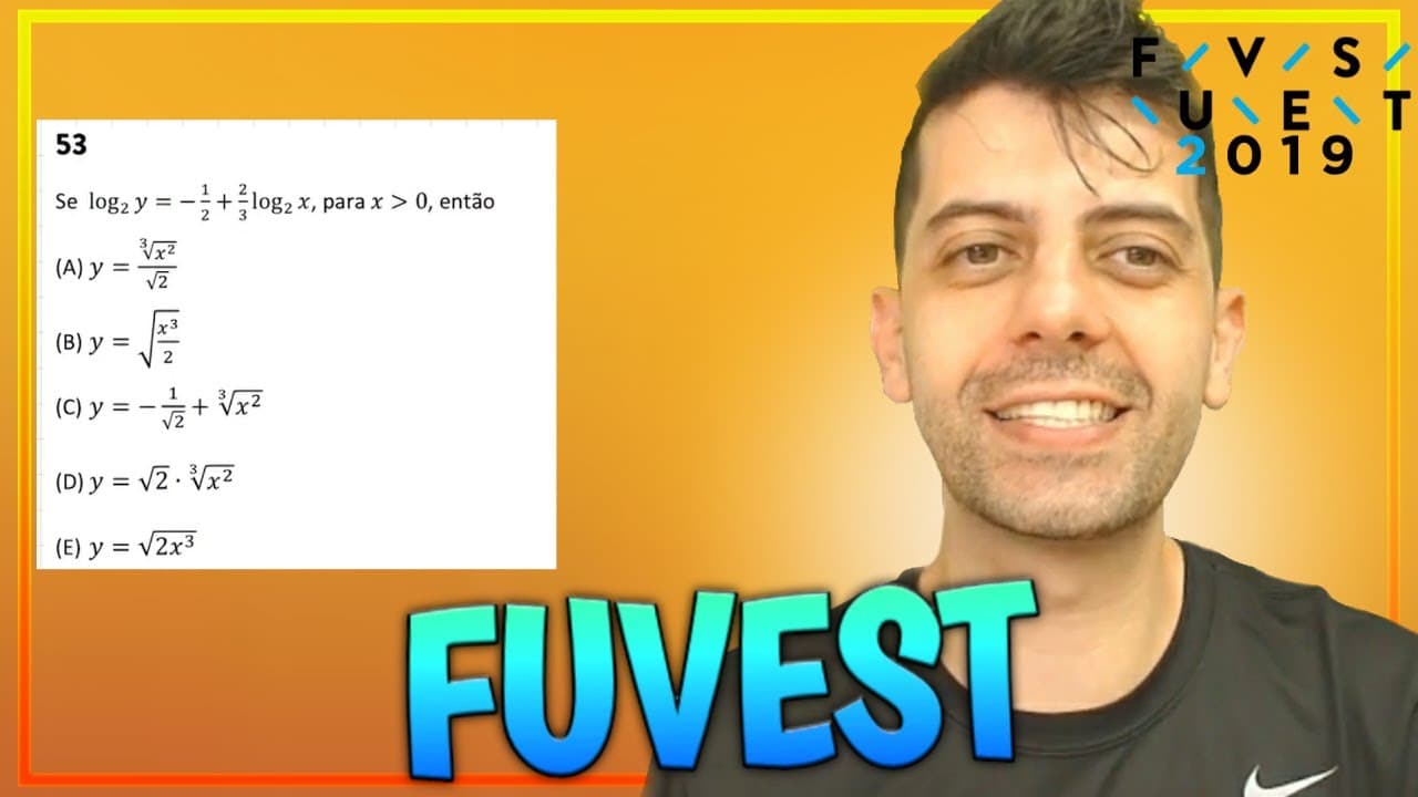 Thumbnail: FUVEST 2019 - Q53 Mat - se log y=-1/2+2/3log x