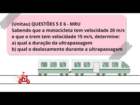 Thumbnail da aula: Questões 5 e 6 - Movimento Retilíneo Uniforme - Questão resolvida