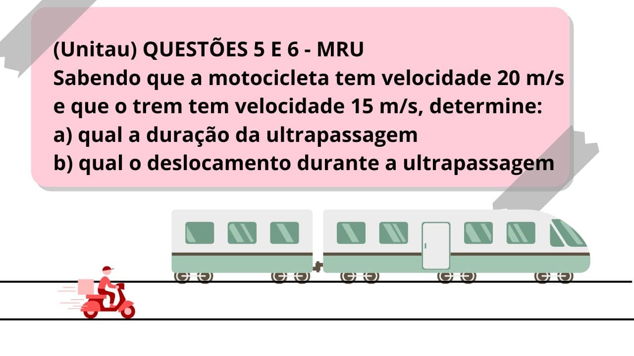 Thumbnail: Questões 5 e 6 - Movimento Retilíneo Uniforme - Questão resolvida