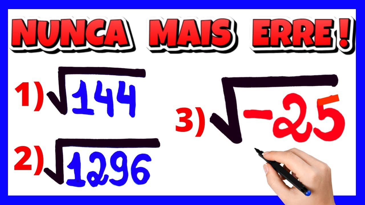 Thumbnail: RAIZ QUADRADA ! NUNCA MAIS ERRE 🚀🚀
