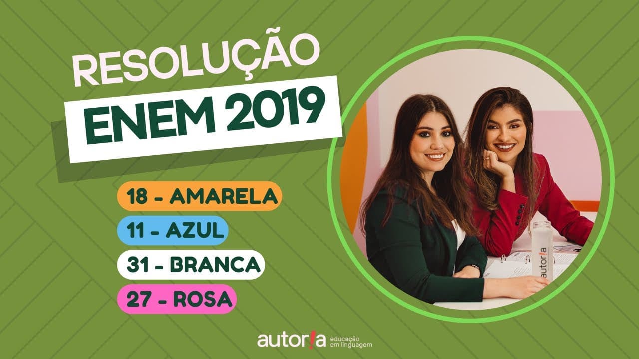 Thumbnail: Enem 2019 - Autoria Linguagem - Questão 18 | Linguagens, prova amarela