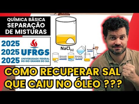 Thumbnail da aula: ✏️ UFRGS 2025 | Ao realizar um experimento, um aluno deixou cair uma certa quantidade de sal de
