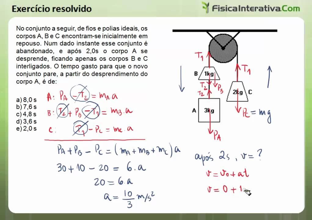 Thumbnail: Leis de Newton e MRUV - Exercício resolvido 6