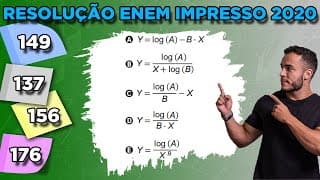 🔵 Questão 149  - Caderno Azul | Logaritmo | MATEMÁTICA ENEM 2020