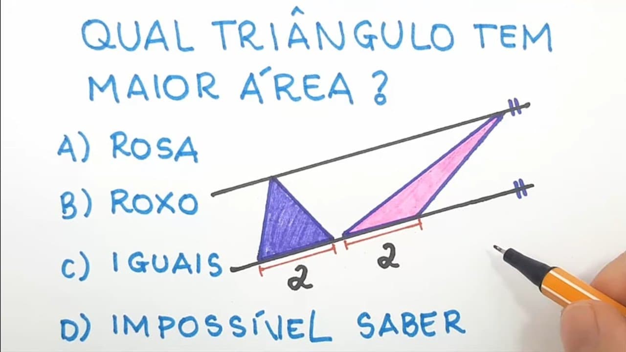 Thumbnail: 🔥 HELP MATEMÁTICA BÁSICA - Desafios - Área de Triângulo #39 🔥