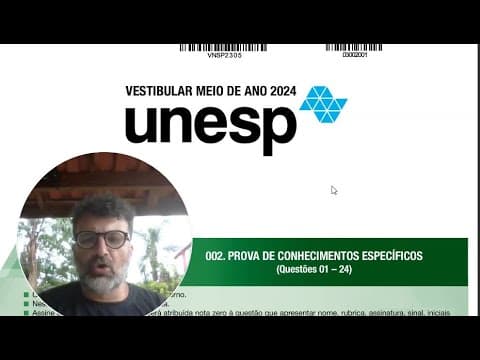 Thumbnail da aula: Correção e comentários - A Geografia na 2ª Fase da UNESP 2024/2 vestibular do meio do ano.
