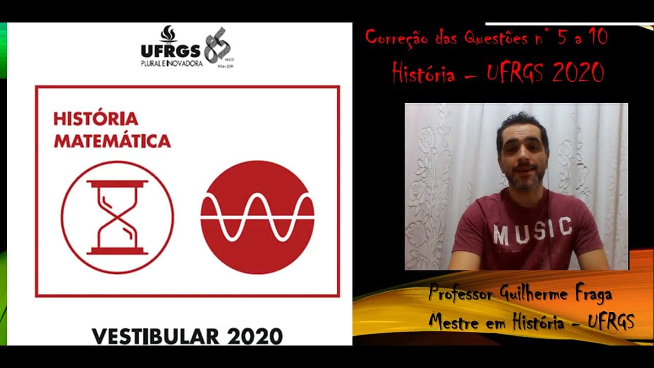 Thumbnail: Correção do Vestibular UFRGS 2020 - Questões 5 a 10 da Prova de História