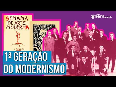 Thumbnail da aula: PRIMEIRA GERAÇÃO DO MODERNISMO | Resumo de Literatura para o Enem