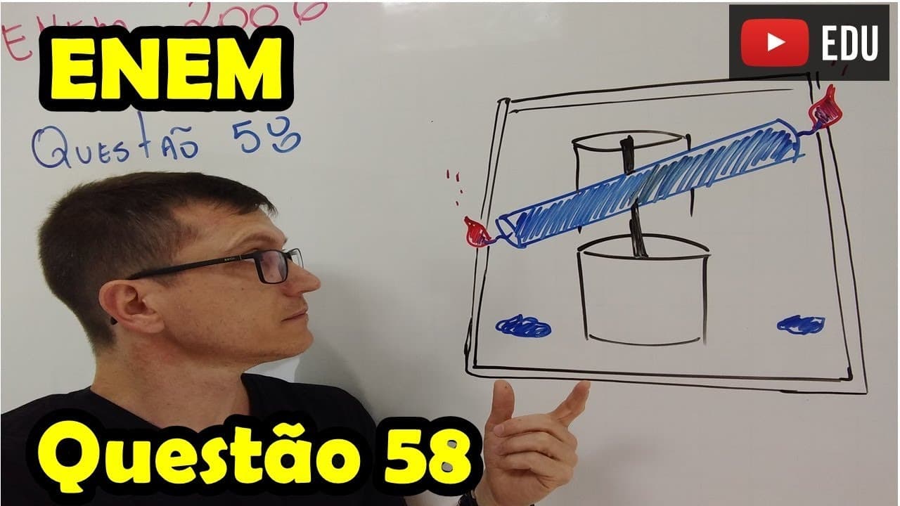 Thumbnail: ENEM - FÍSICA - QUESTÃO 58 - Prof Boaro - Questão da gangorra de VELAS!