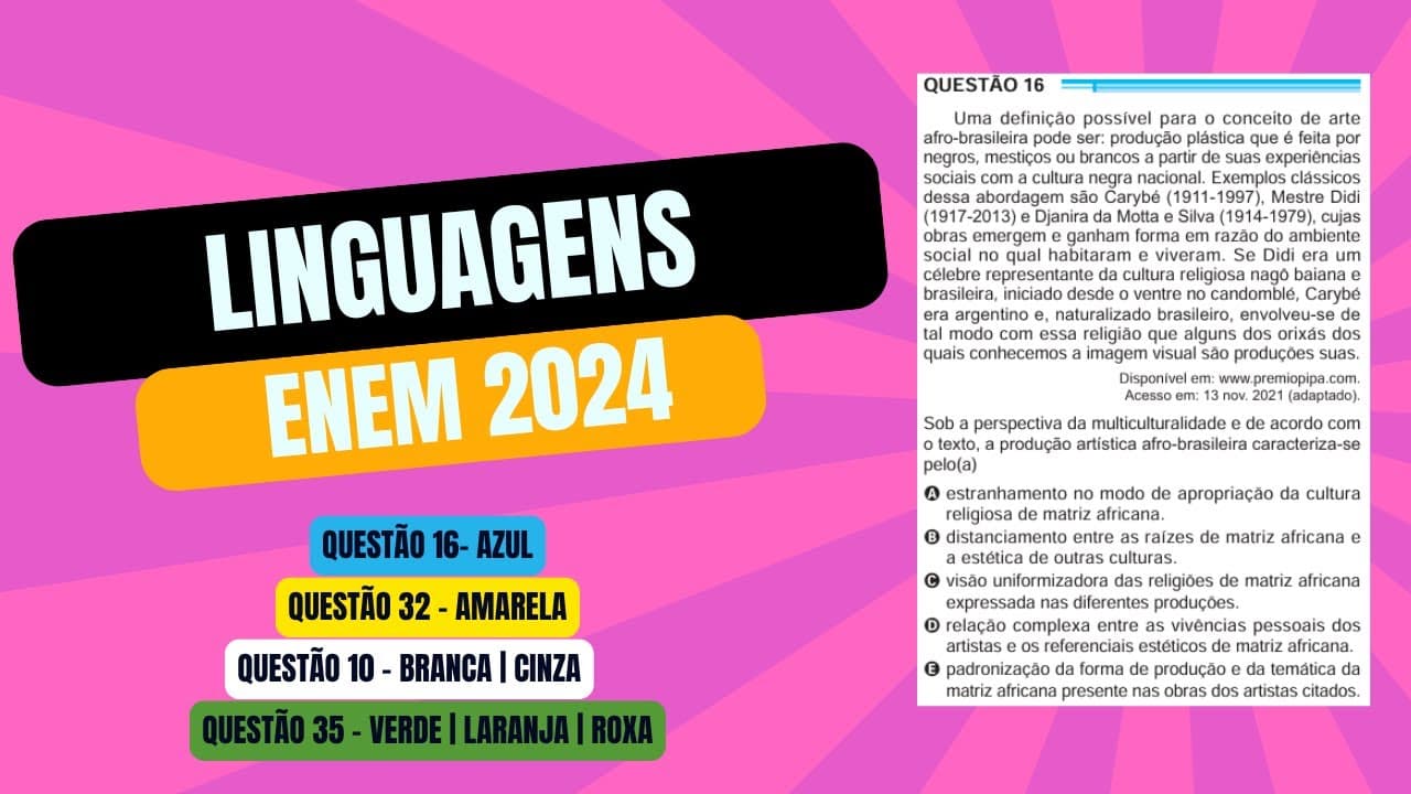 Thumbnail: Resolução questão 16 (PROVA AZUL) | Linguagens ENEM 2024