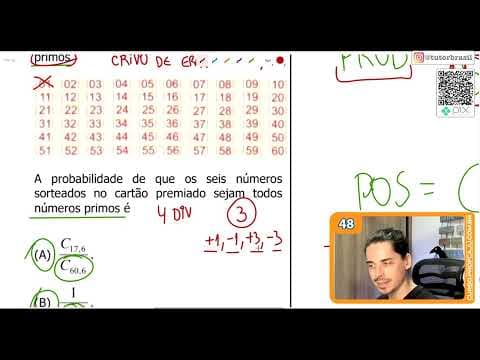 Thumbnail da aula: [UFRGS 2020] 48 - Um jogador, ao marcar números em um cartão de aposta, como o representado na