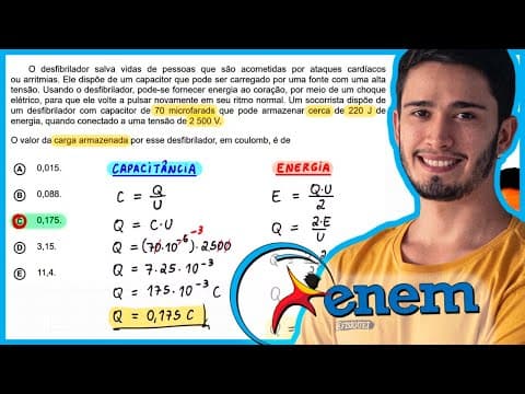Thumbnail da aula: ENEM 2020 Digital - O desfibrilador salva vidas de pessoas que são acometidas por ataques cardíaco s