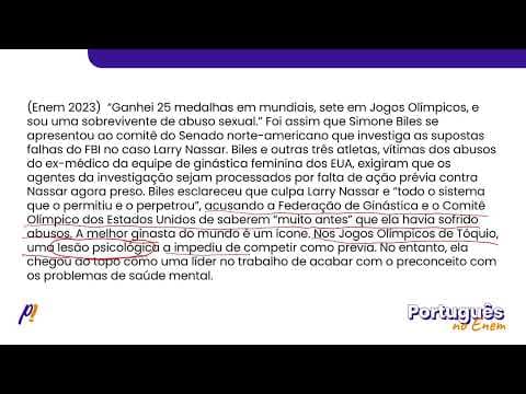 Thumbnail da aula: ENEM 2023 - INTERPRETAÇÃO E INFERÊNCIA DE TEXTOS | “Ganhei 25 medalhas em mundiais, sete em Jogos...