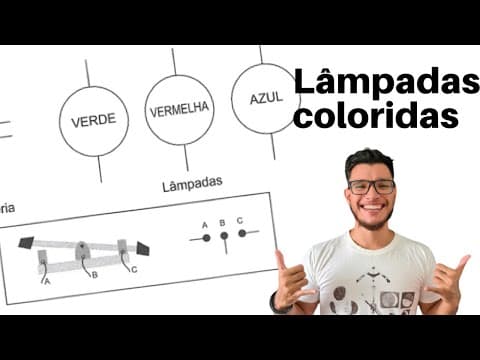Thumbnail da aula: (Enem 2021) Um garoto precisa montar um circuito que acenda três lâmpadas de cores diferentes, uma
