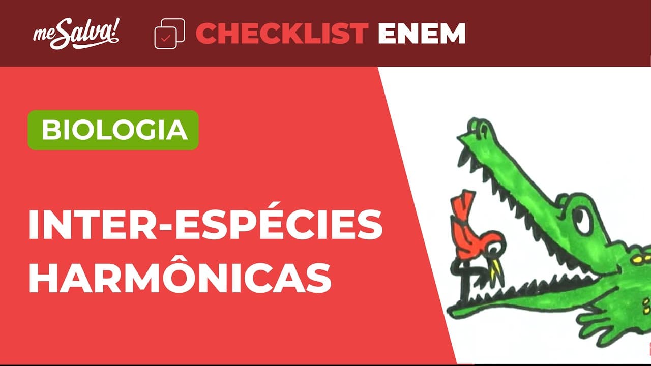 Thumbnail: Relações Inter-Específicas Harmônicas - Biologia | Checklist ENEM | Me Salva!