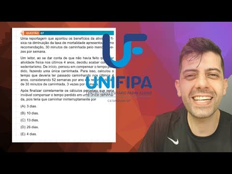 Thumbnail da aula: FAMECA 2020 - Q7 Mat - Uma reportagem que apontou os benefícios da atividade