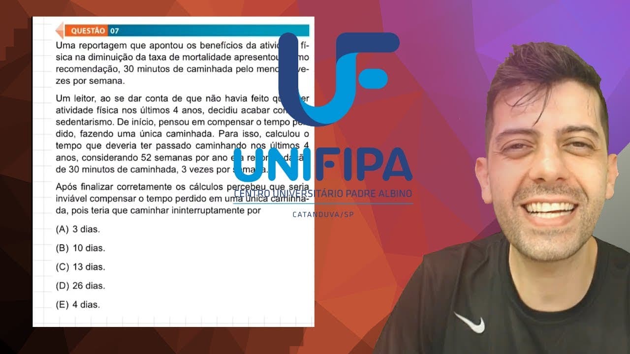 Thumbnail: FAMECA 2020 - Q7 Mat - Uma reportagem que apontou os benefícios da atividade