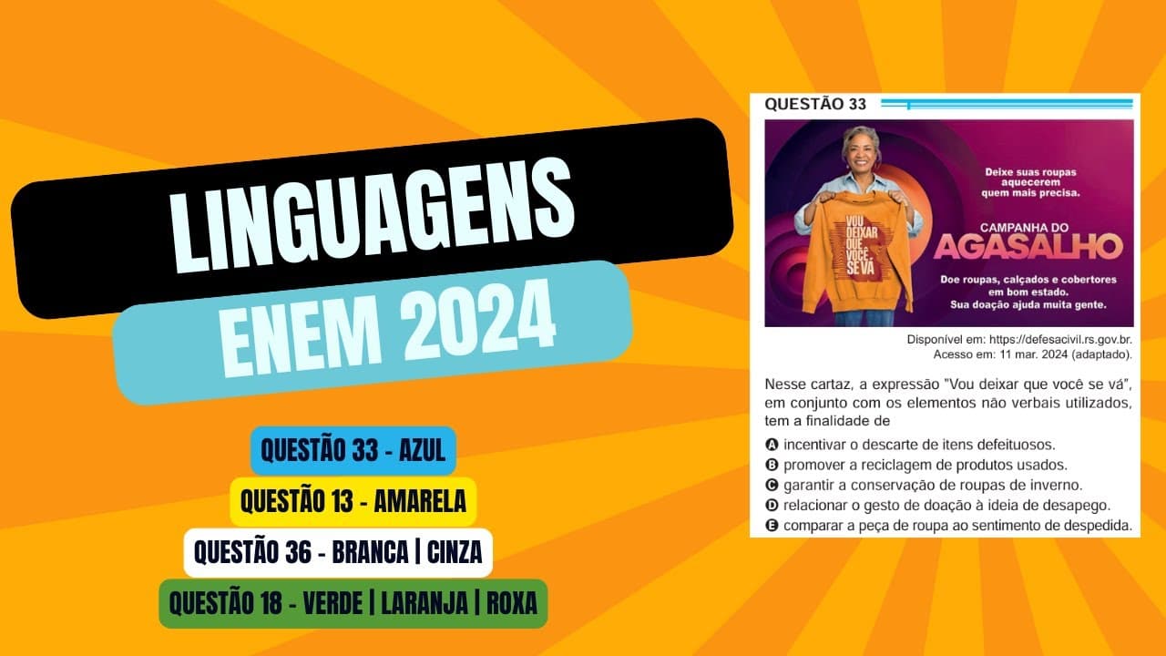 Thumbnail: Resolução questão 33 (PROVA AZUL) | Linguagens ENEM 2024