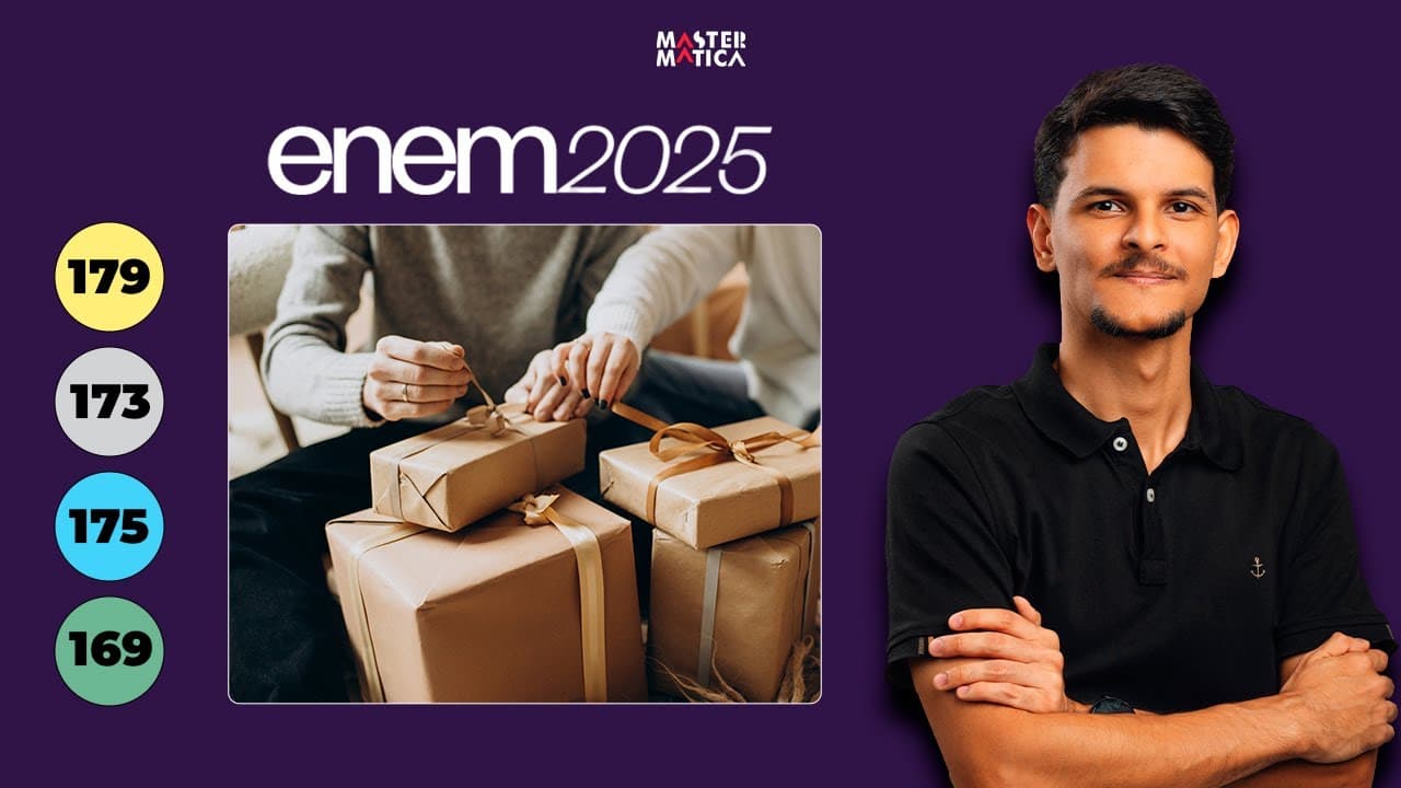 Thumbnail: ENEM 2025 | Um pai comprou oito presentes diferentes (dentre os quais, uma bicicleta e um celular...