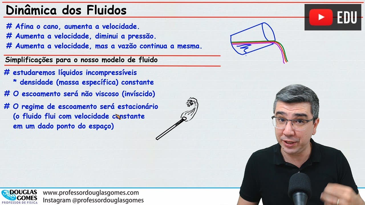 Thumbnail: Dinâmica dos Fluidos: Introdução | Vazão, Continuidade, Bernoulli