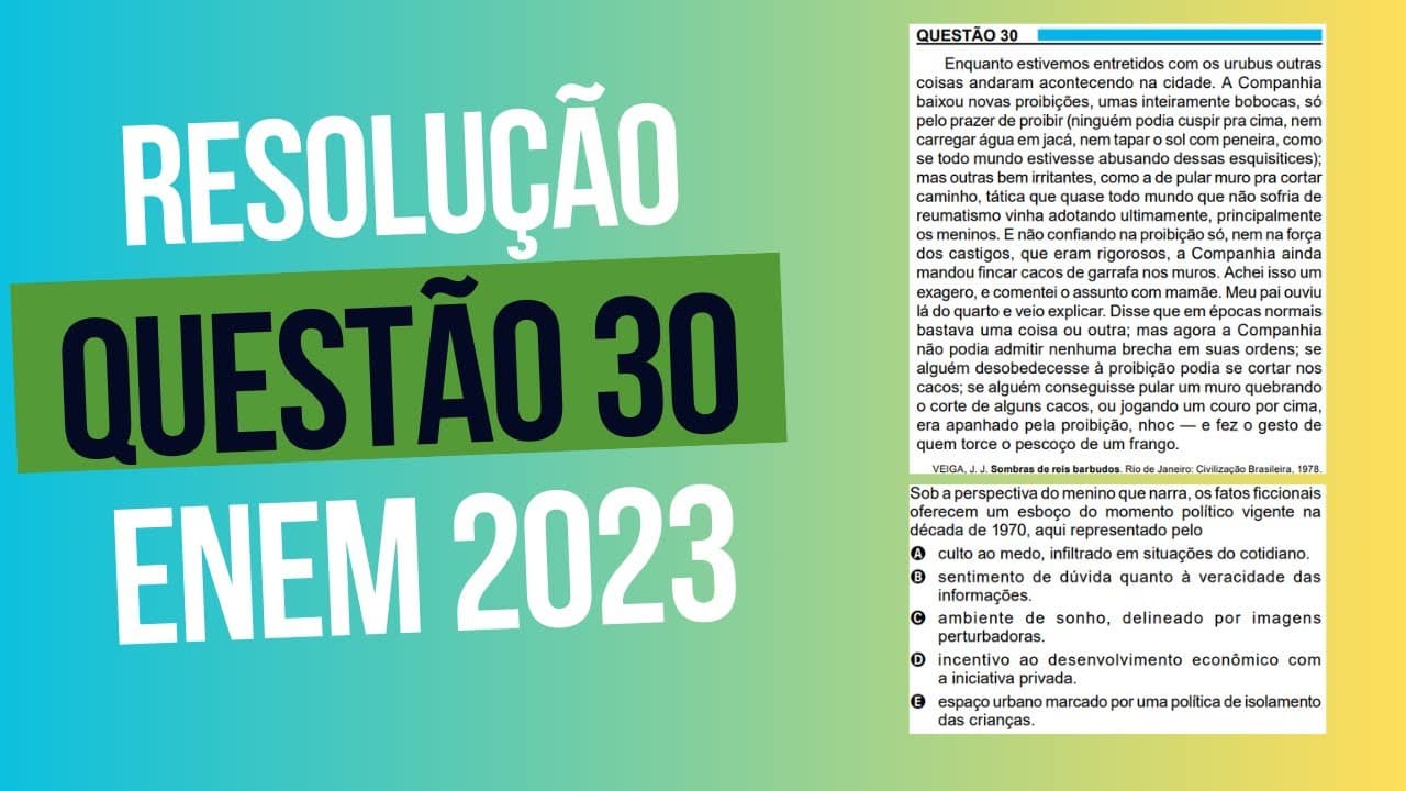 Thumbnail: Resolução questão 30 (PROVA AZUL) | Linguagens ENEM 2023