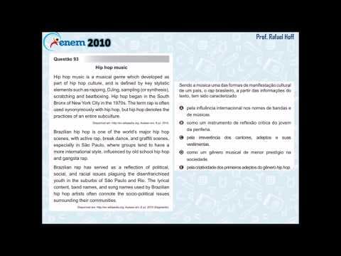 Thumbnail da aula: Inglês Enem 2010 (PPL): compreensão de textos (rap).
