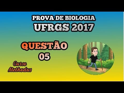 Thumbnail da aula: 05 de 2017 da prova de biologia da UFRGS - No bloco superior abaixo são citadas duas