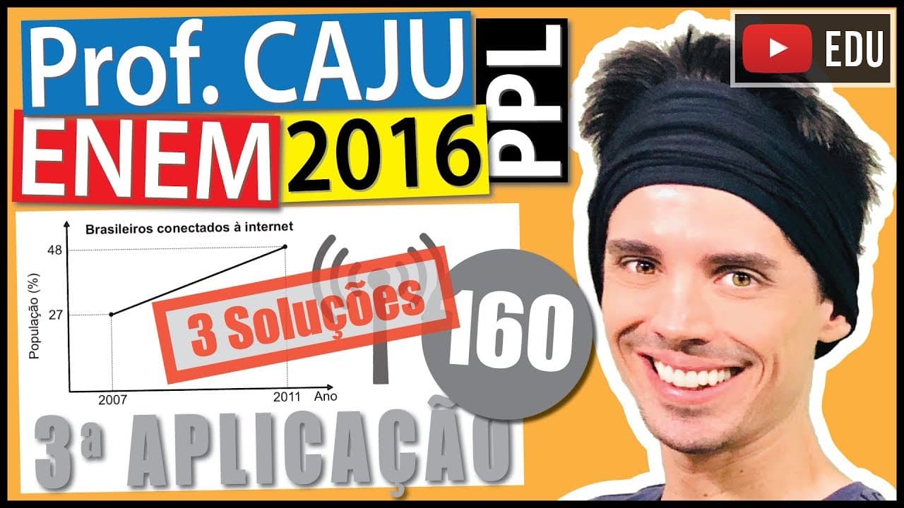 Thumbnail: [ENEM 2016 PPL] 160 📓 GEOMETRIA ANALÍTICA O percentual da população brasileira conectada à