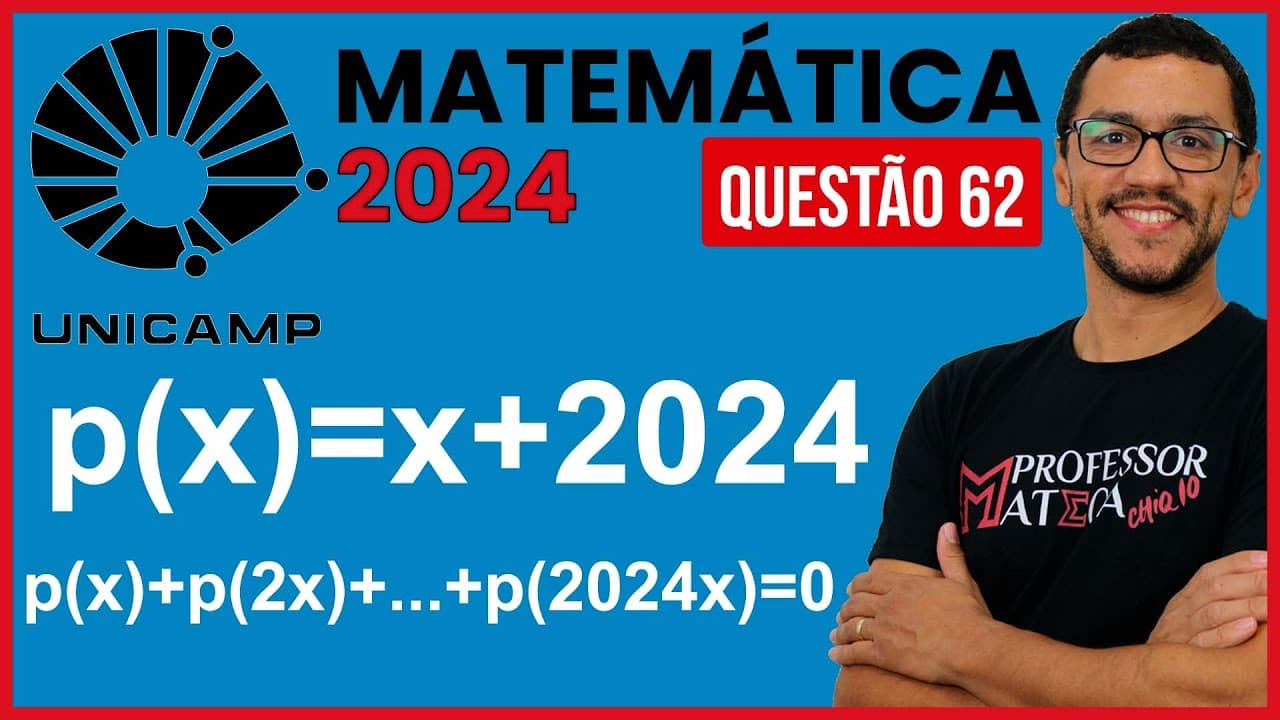 Thumbnail: Soma de PA | Resolução UNICAMP 2024 | Primeira Fase Matemática   Questão 62
