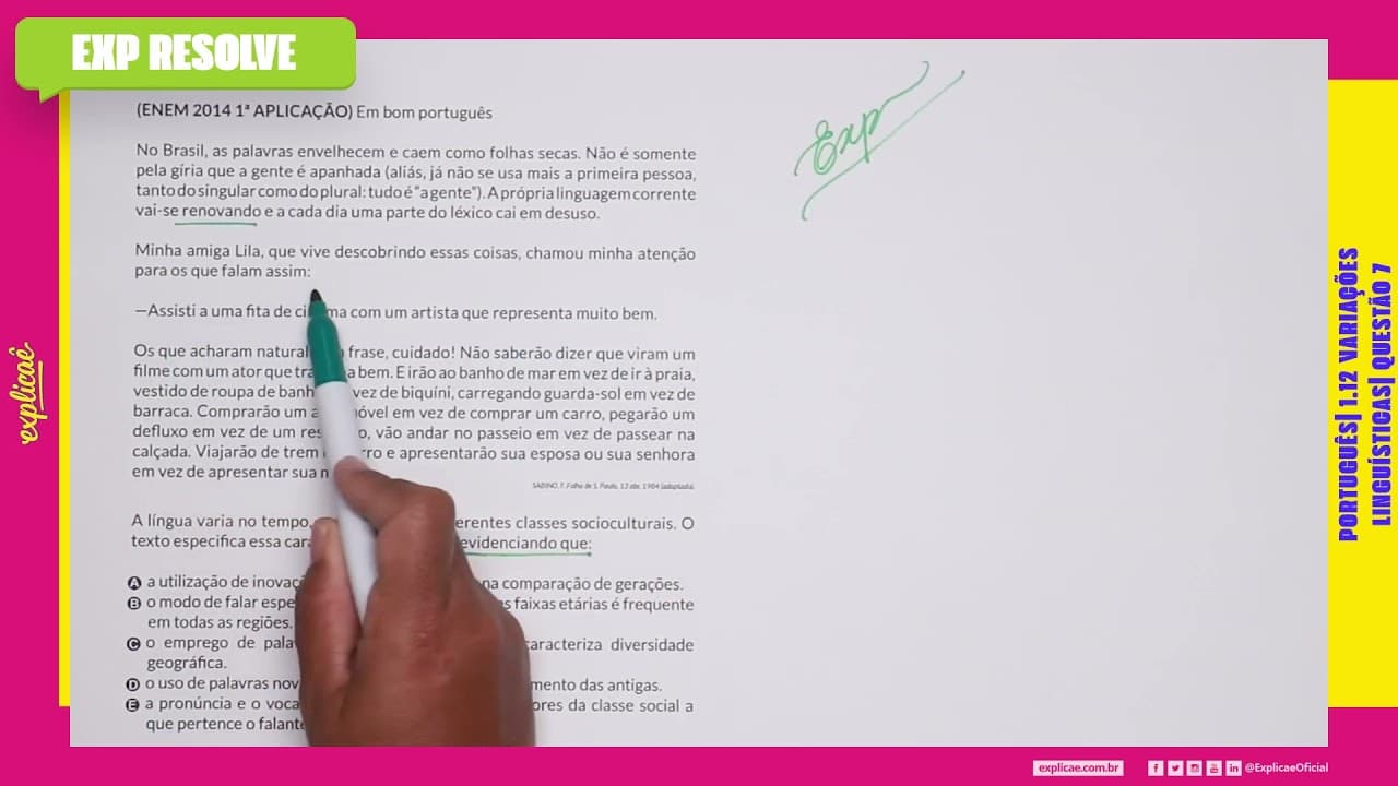 Thumbnail: EM BOM PORTUGUÊS NO BRASIL, AS PALAVRAS ENVELHECEM E CAEM COMO FOLHAS(...) | VARIAÇÕES LINGUÍSTICAS