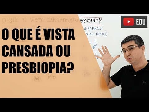Thumbnail da aula: O que é vista cansada? Presbiopia? Vamos aprender óptica da visão!