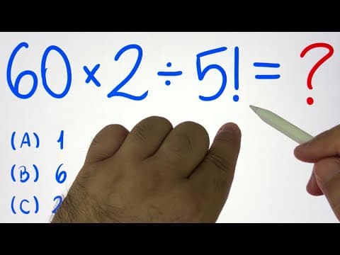 Thumbnail da aula: 🤯 MATEMÁTICA BÁSICA DESBUGADA - 60×2÷5! = ??? Você consegue resolver essa expressão numérica?