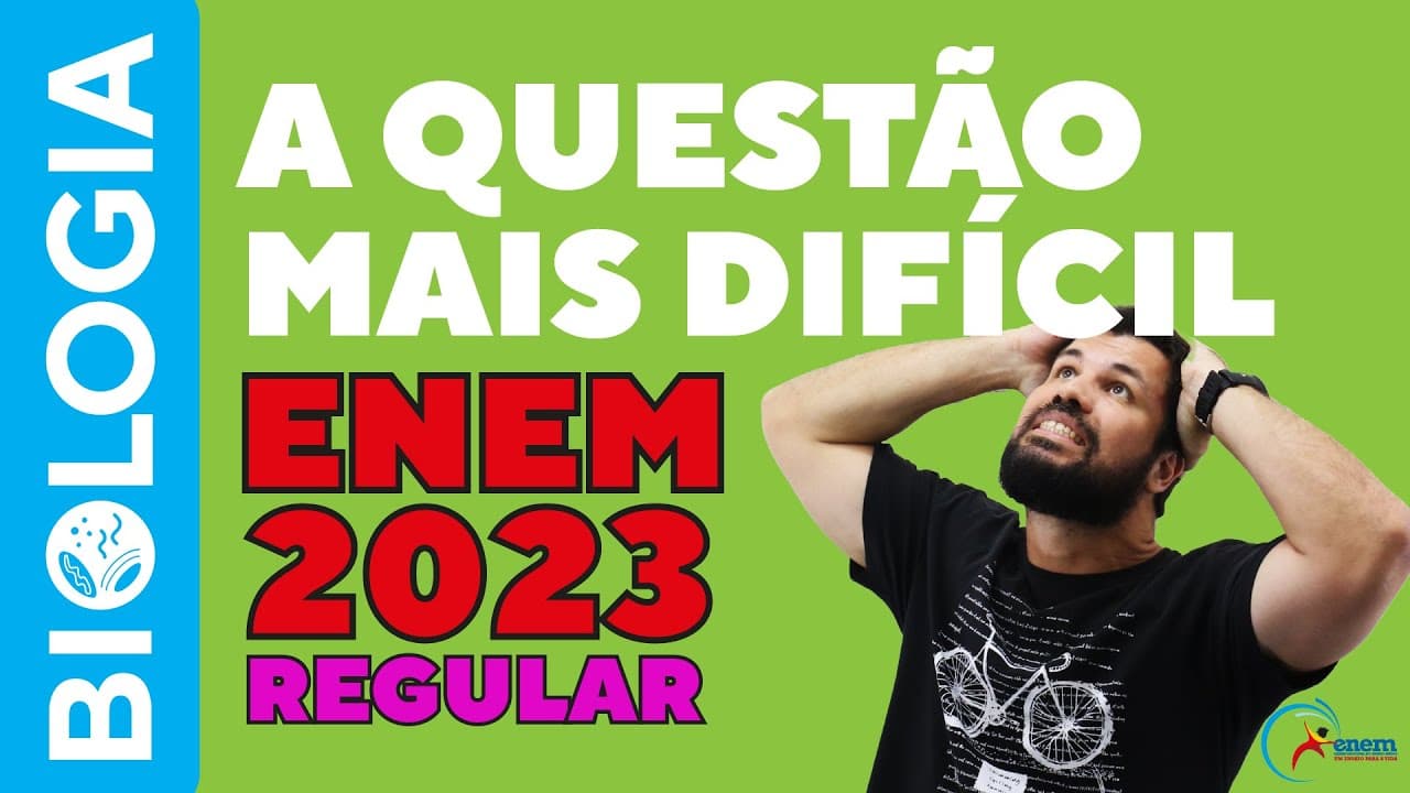 Thumbnail: ENEM 2023 - Questão mais difícil de Biologia - A produção de ATP depende do gradiente de prótons ger