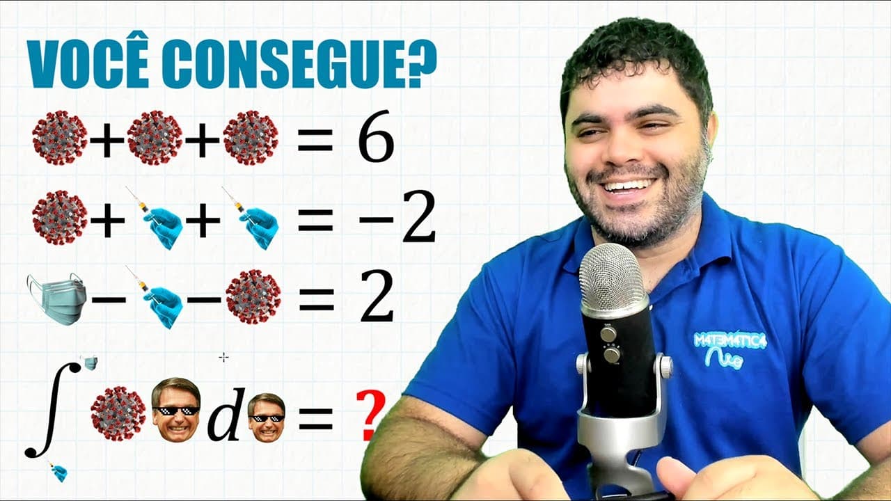 Thumbnail: 😷 Problema do BOLSONARO vs. CORONAVÍRUS ⚠️ 98,3% das Pessoas BUGAM nesse DESAFIO VIRAL DE MATEMÁTICA