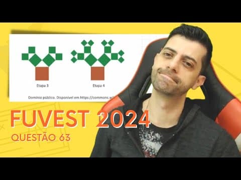 Thumbnail da aula: FUVEST 2024 - Q63 - Uma Árvore Pitagórica é uma figura plana que é construída por etapas